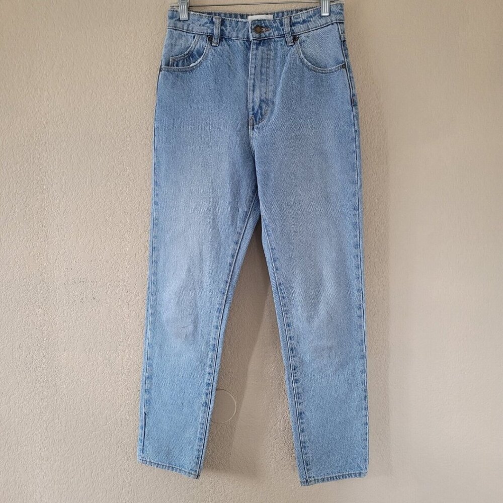 Rollas Women Jeans Size 26 Dusters High Rise Slim Blue Denim 90s Retro Pockets